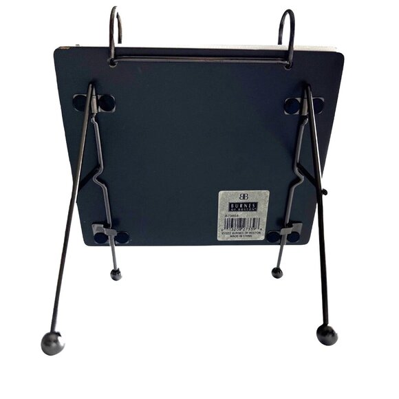 Burnes Of Boston Pewter Baby Frame Metal Stand Flip Page 2002 Baby Shoes Vintage - Picture 3 of 8